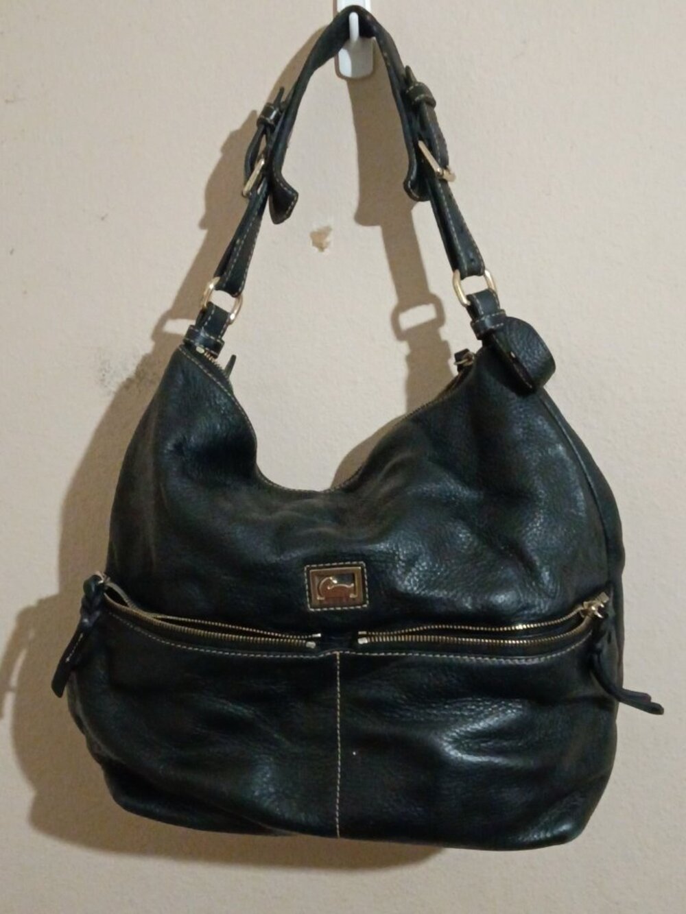 Dooney & Bourke Black Pebble Grain Dillon Hobo Shoulder Sac Large Handbag